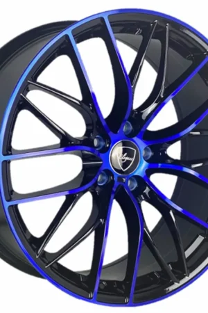 Buy Online 20" Elegant Wheels E010 Gloss Black with Candy Blue Face Rims