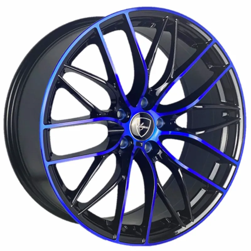 Buy Online 20" Elegant Wheels E010 Gloss Black with Candy Blue Face Rims