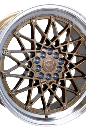 Clearance 17" Elegant Wheels E24 Bronze Face with Machined Lip Rims