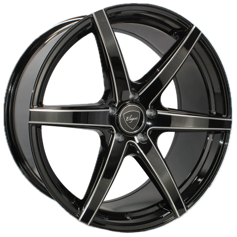 20" Elegant Wheels E002 Gloss Black Milled Rims Viral