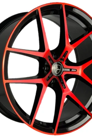 Hot Picks 20" Elegant Wheels E017 Gloss Black with Candy Red Face Rims
