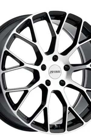 16" Petrol Wheels P2B Gloss Black with Machined Face Rims Luxury