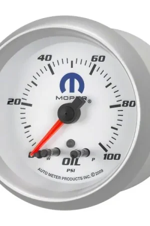 Auto Meter MOPAR Series 2-5/8-Inch Oil Pressure Gauge; 0-100 PSI; Mechanical Grab Now