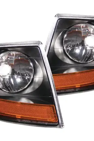 ANZO Corner Lights 1997-2003 Ford F-150 Harley-Davidson Style Corner Lights Black w/ Amber Reflector Direct From Factory