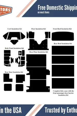Insulation Sound Deadener Kit for 75-91 Ford Econoline Std Cargo Van Complete Factory Price
