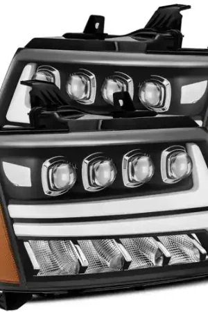Time-Limited AlphaRex 07-13 Chevy Avalanche NOVA LED Proj Headlights Plank Style Matte Black w/Activ Light/DRL