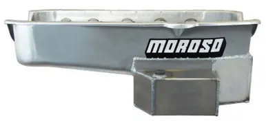 Free Returns Moroso 80-85 Chevrolet Small Block/Dart (w/2 Piece Seal) Road Race Wet Sump 7qt 7.5in Steel Oil Pan - 21814