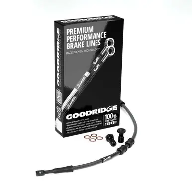 Markdown Goodridge 18-23 HD FXBB/S/FXST (w/ABS) +8in Front Brake Line Kit - Black - HD0140-2FB-BK8